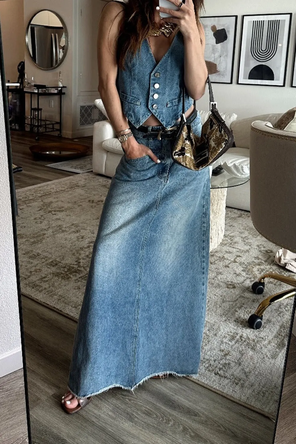 Western Wind Blue Denim Vest