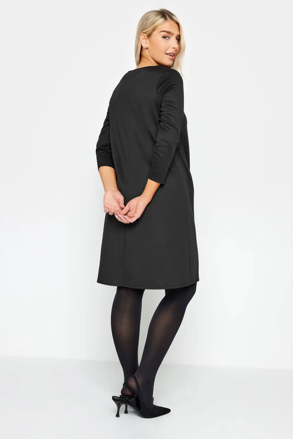 M&Co Black Ponte Swing Dress