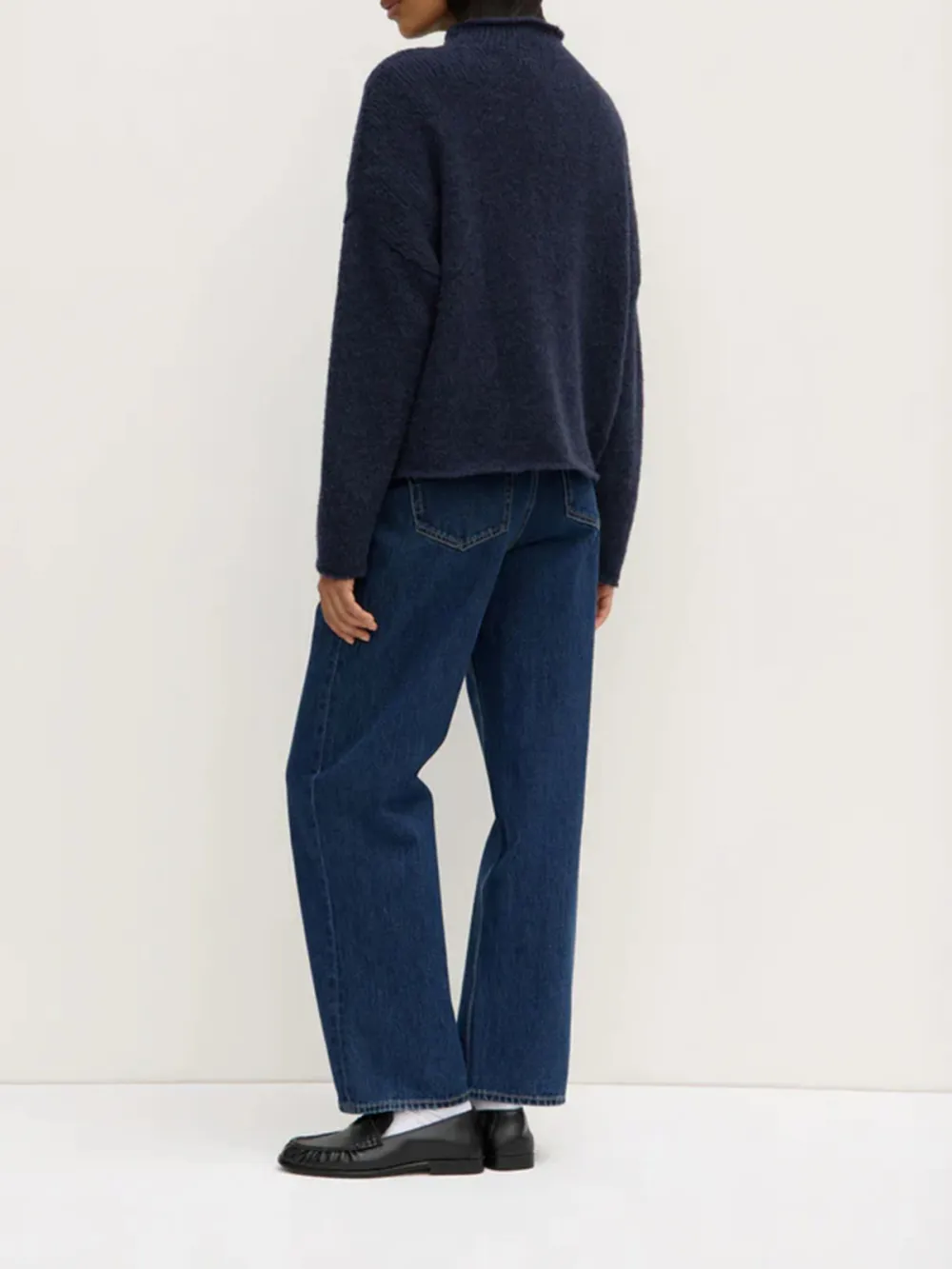 Casual Style Crew Neck Knit Ink