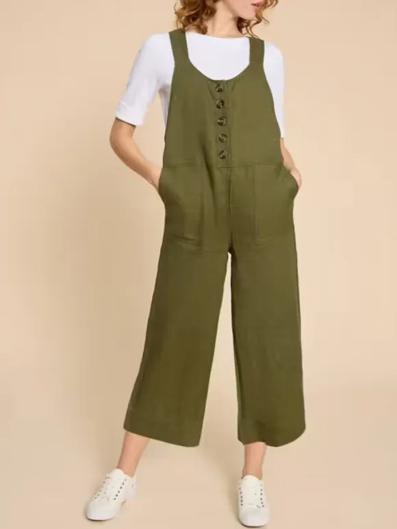 Crop Linen Dungaree