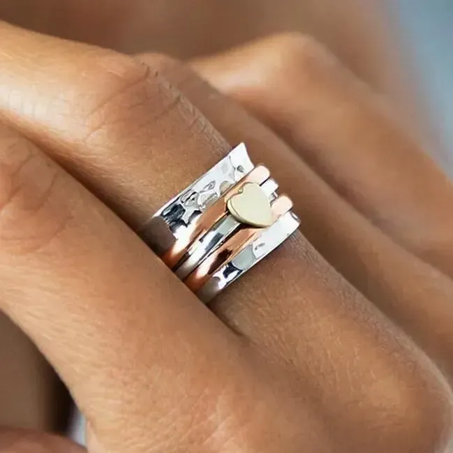 Heart Alloy Spinning Fidget Ring(⚡Clearance Sale)