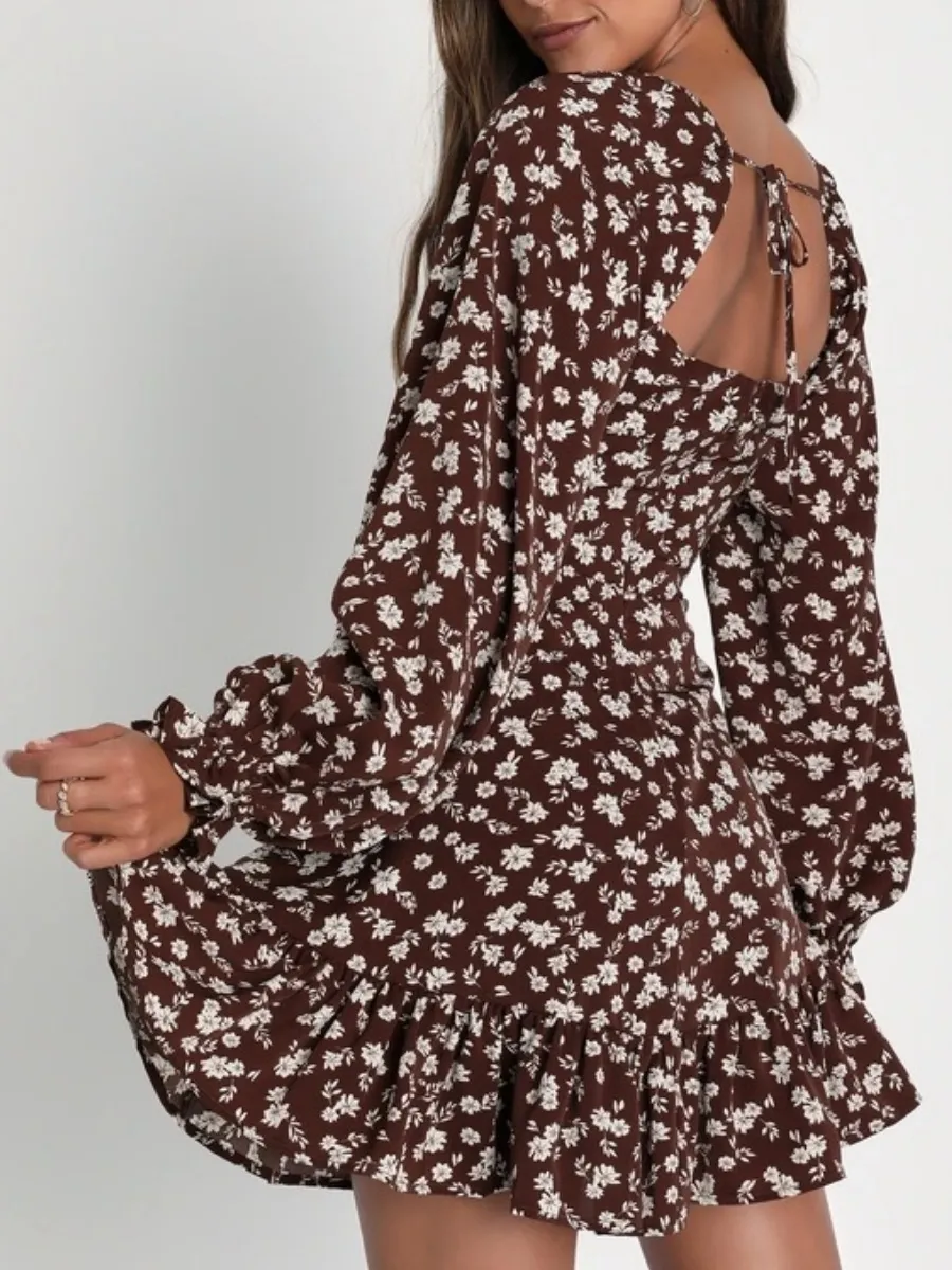 Floral Square Neck Dresss