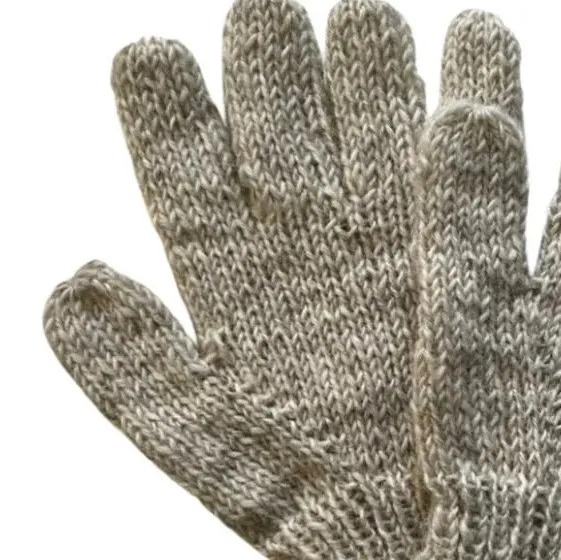 Plain Hand Knitted Wool Gloves