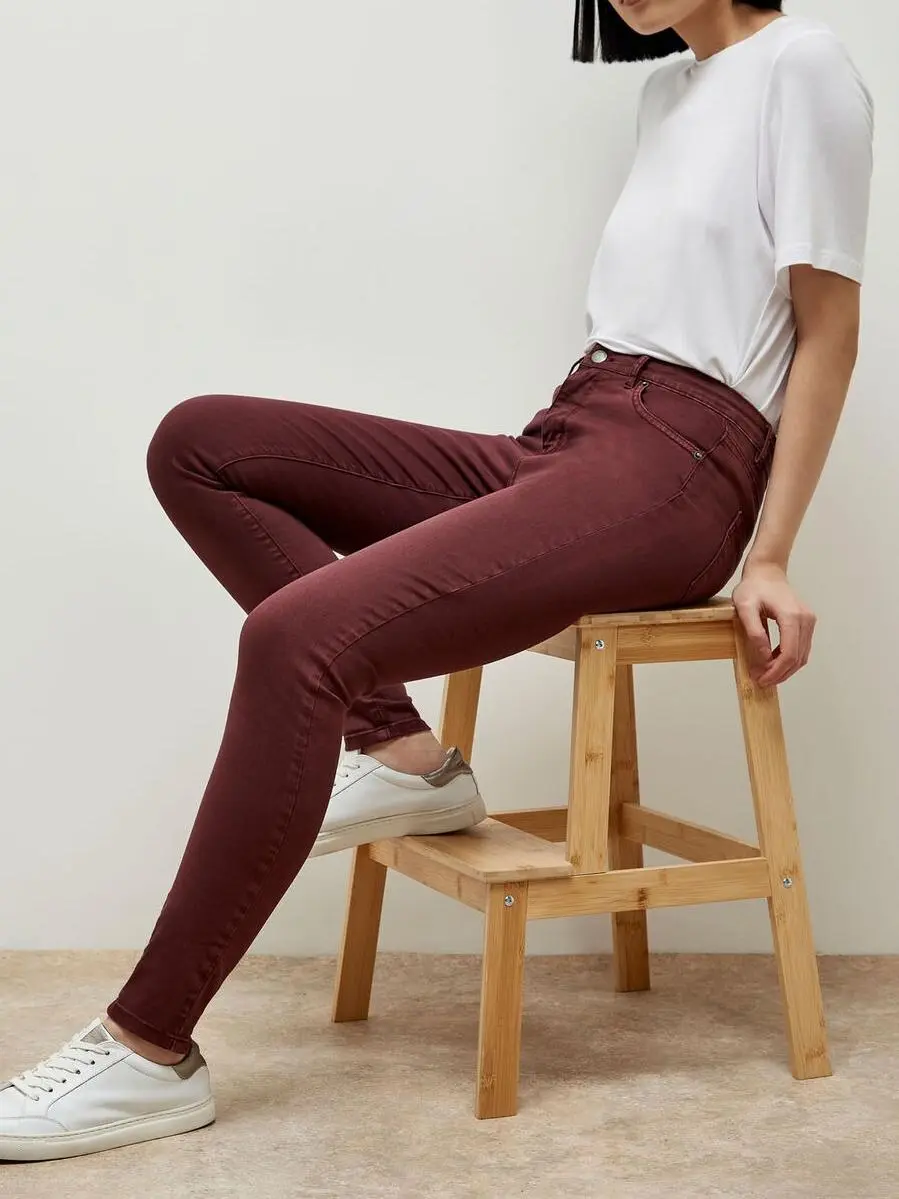 Burgundy Skinny Fit Jeans