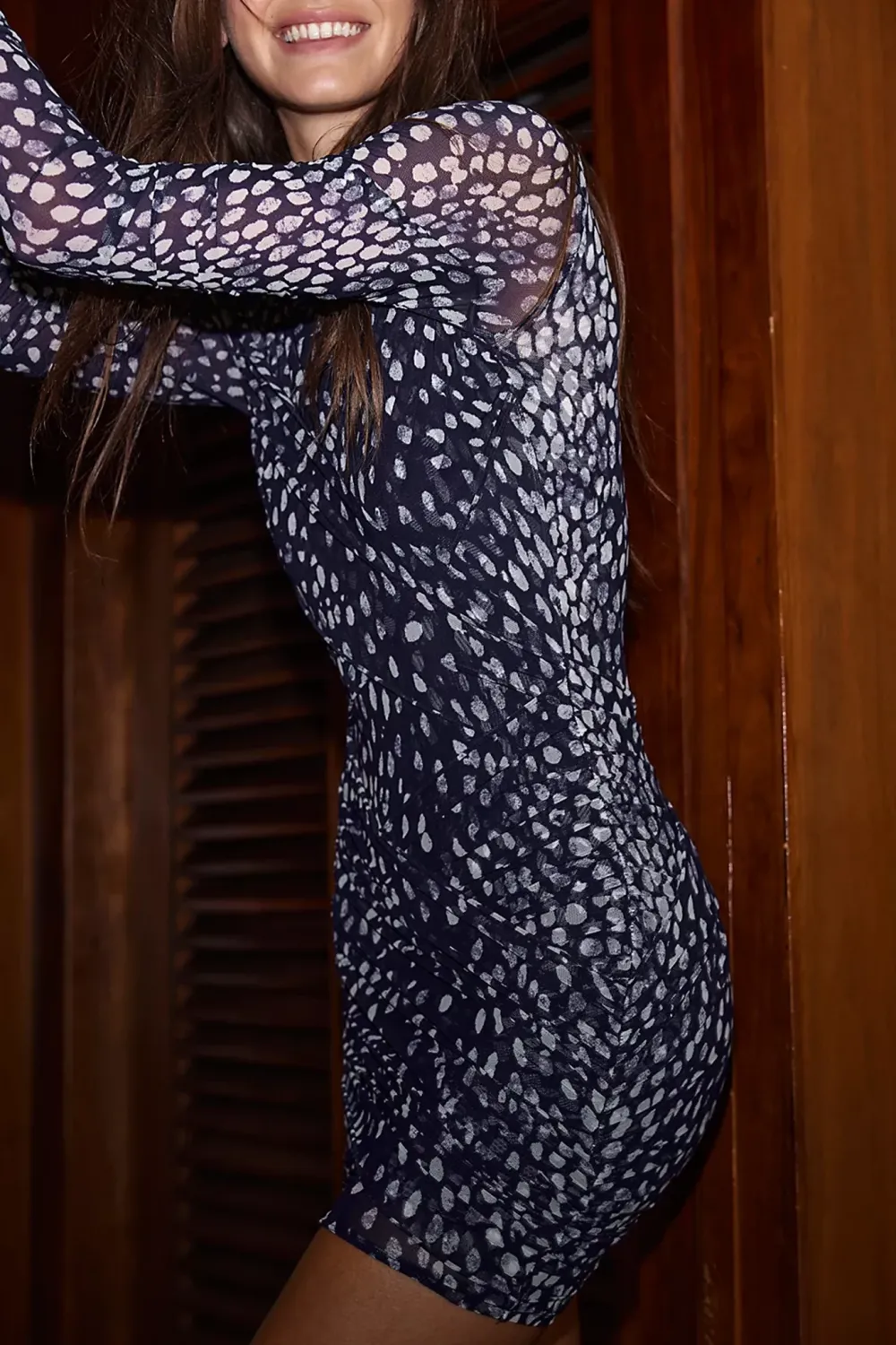 Long Sleeve Floral Print Mini Dress