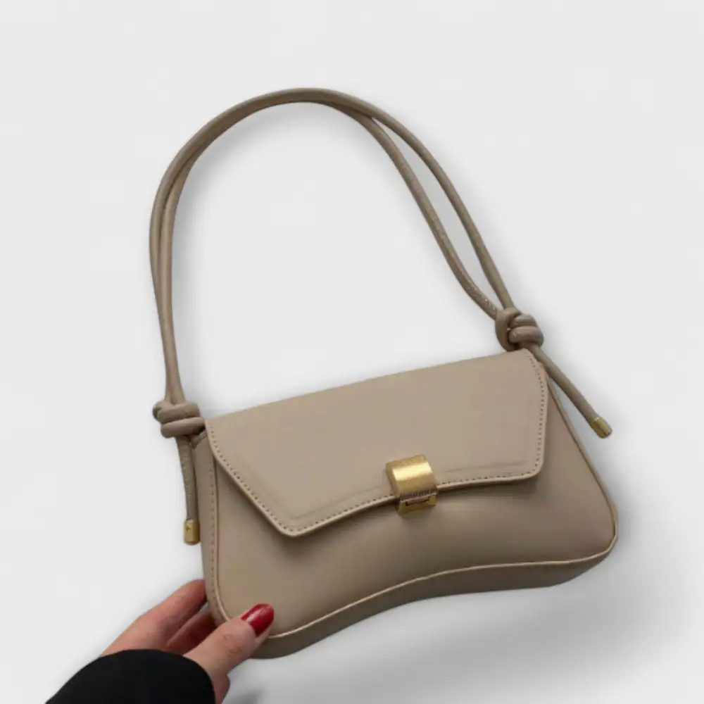 Latch Front Suede Handbag