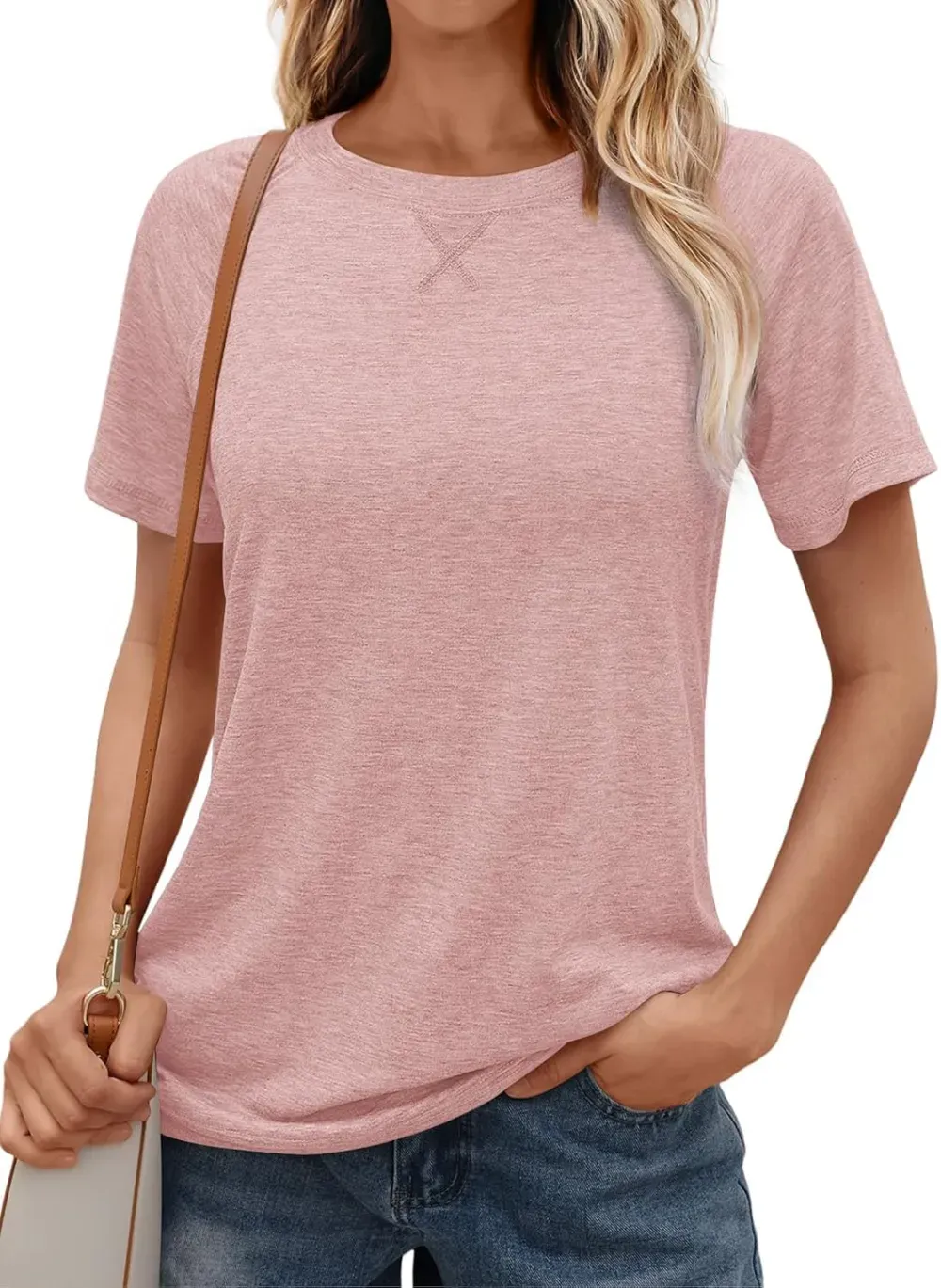 AUTOMET T Shirts Short Sleeve Crewneck Tees for Women Trendy Lightweight Soft Casual Summer Tops Clothes 2024