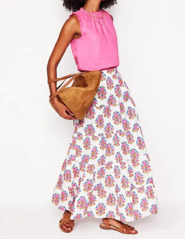 Pink Rose Ruffle Linen Top