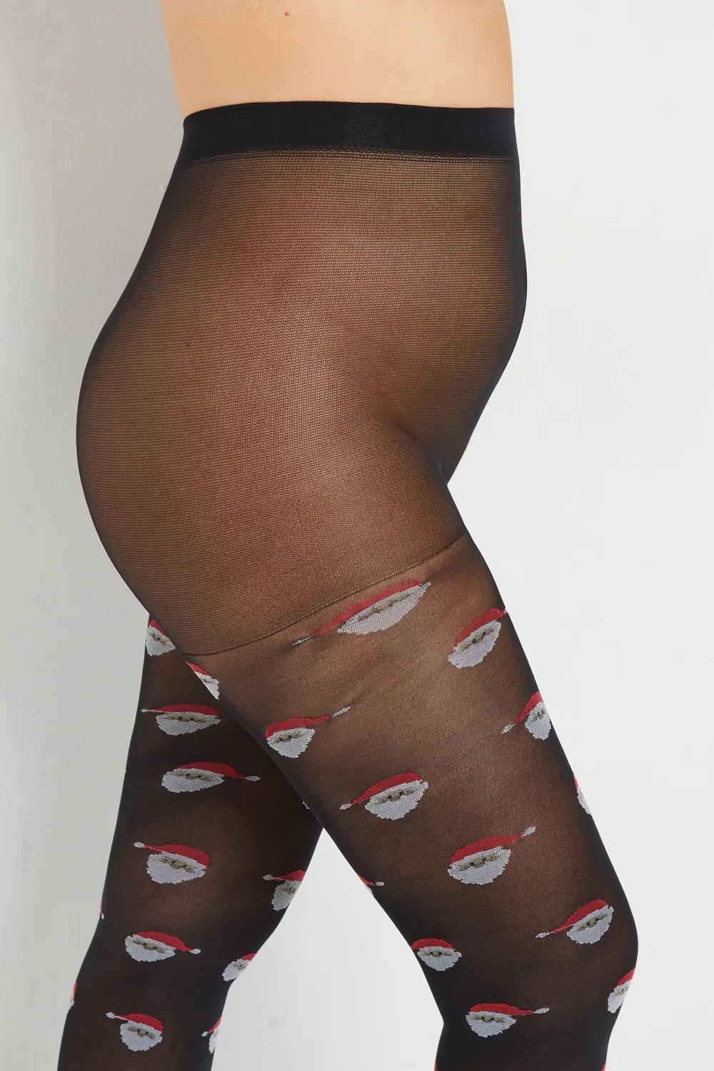 Black Santa Novelty Christmas Tights