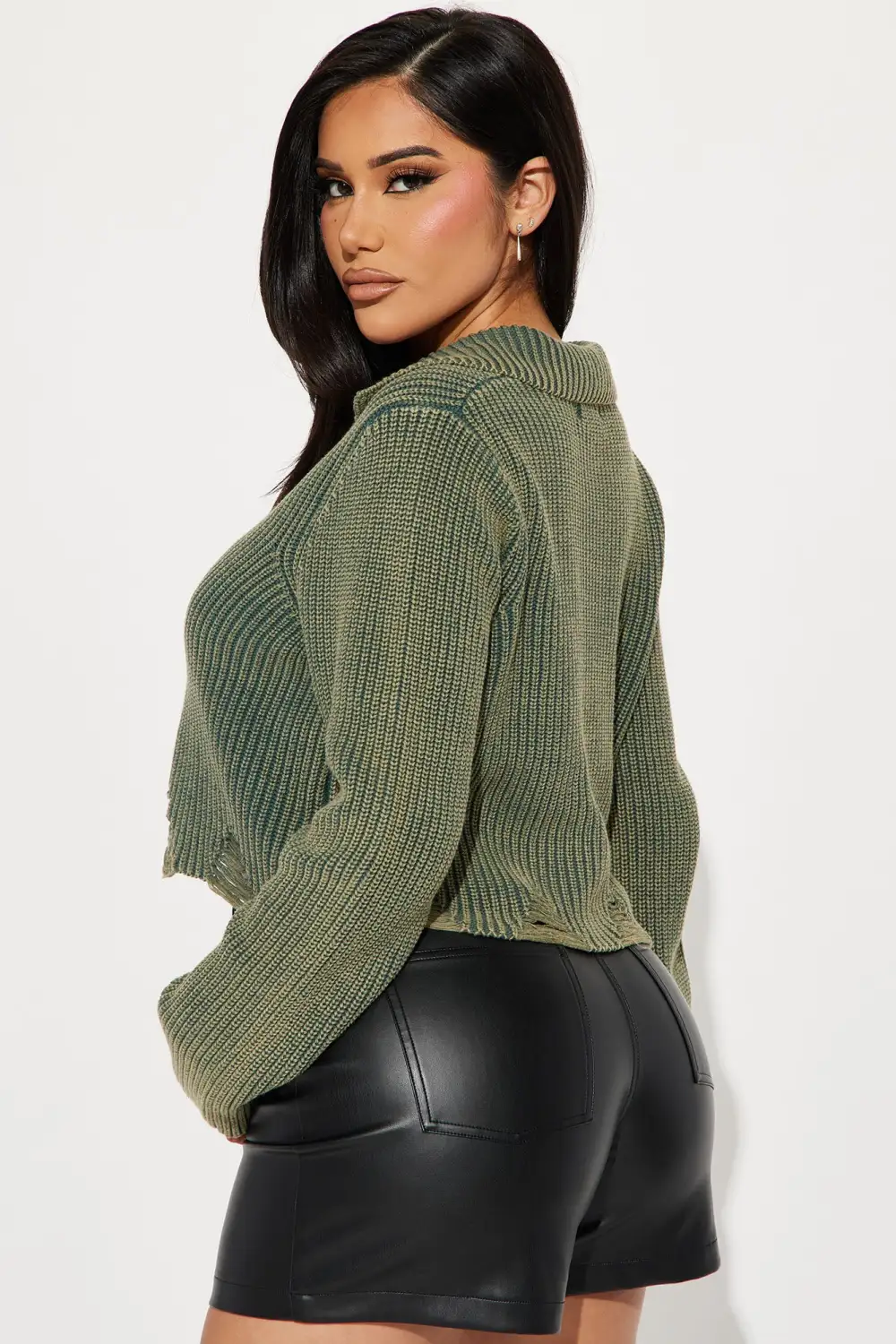 Wren Washed Sweater - Green