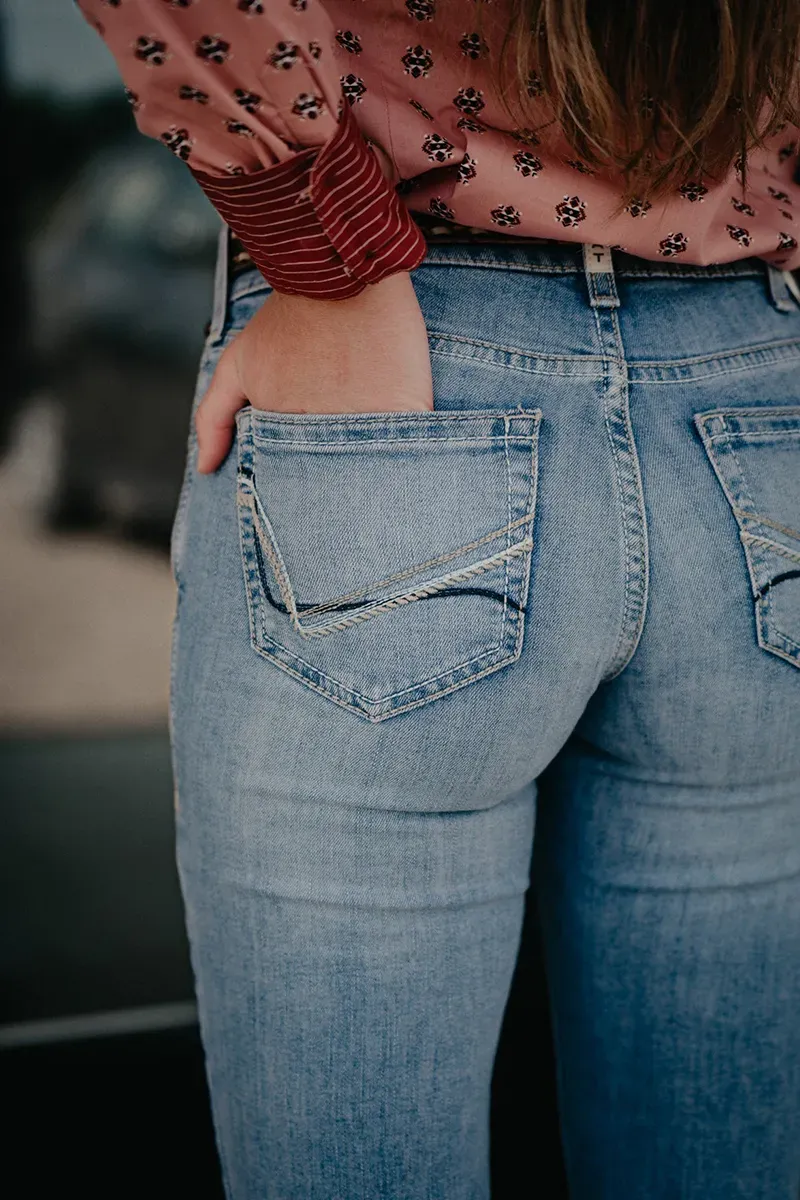 Vintage Zip Fly Mid Waist Bootcut Jeans Without Belt
