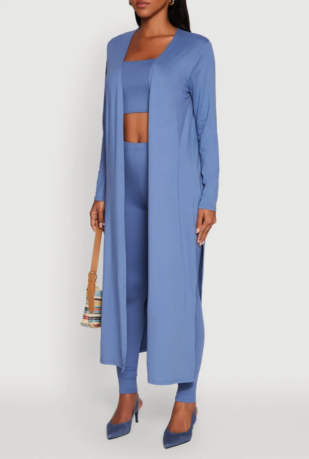 Solid Color Long Cardigan