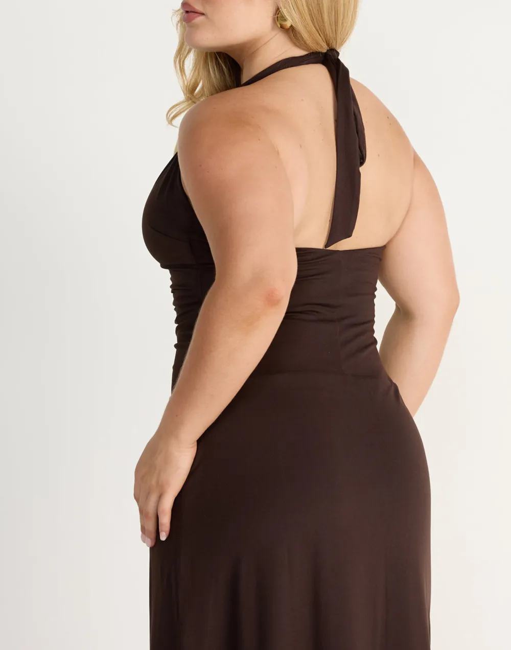 V-Neck Bodycon Halter Dress