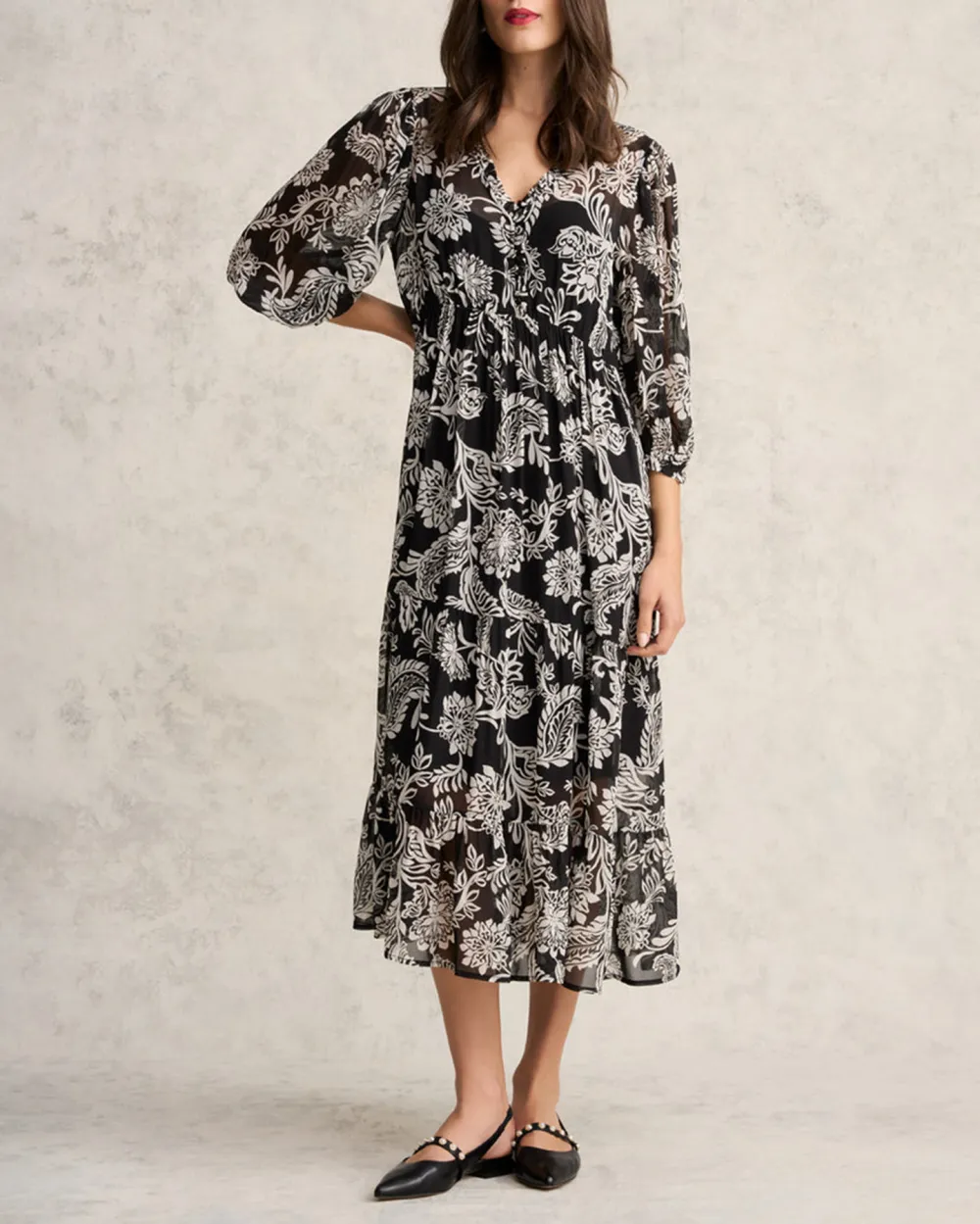 Printed Tiered Dress