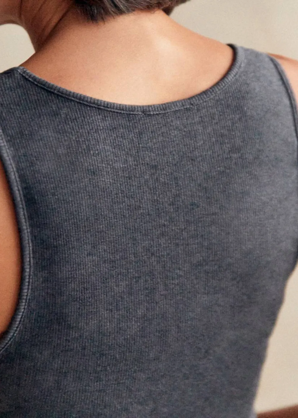 Solid Lyocell And Wool Vest