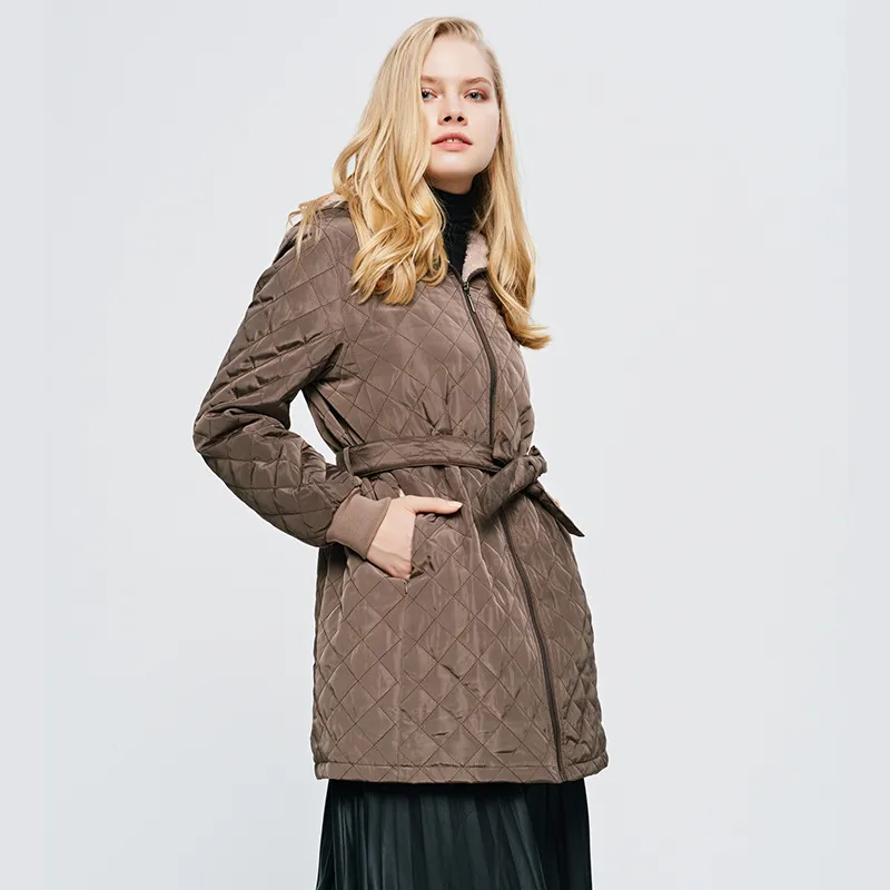 Front Tie Hooded Fleece Coat