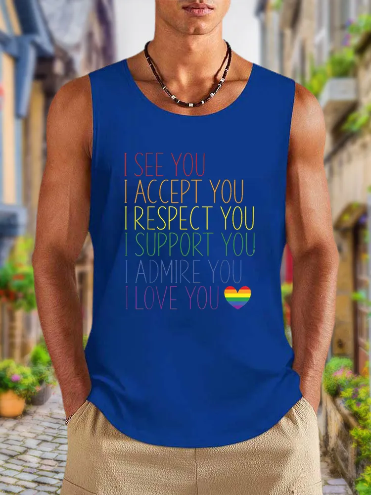 Men'S Vests I See Accept Respect Support Admire Love You LGBTQ Pride