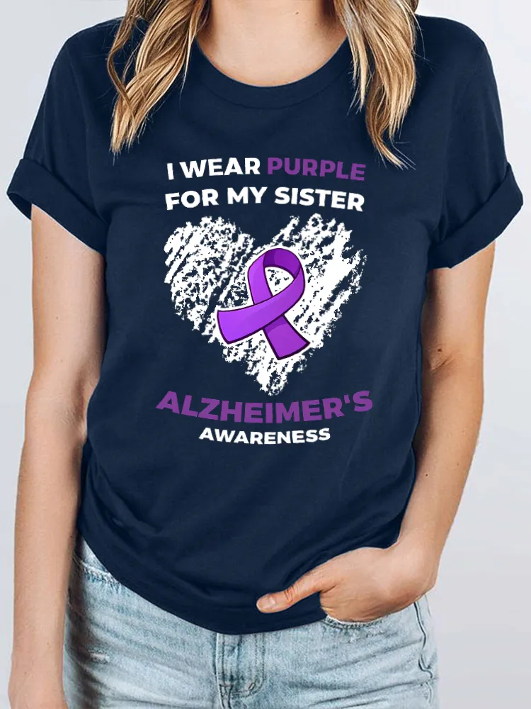 I wear purple for my sister Alzheimer's T-Shirt