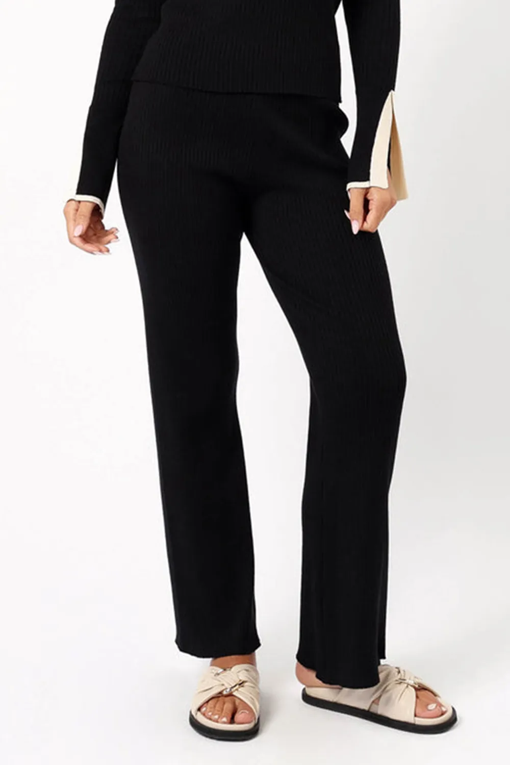 BLACK KNIT PANT