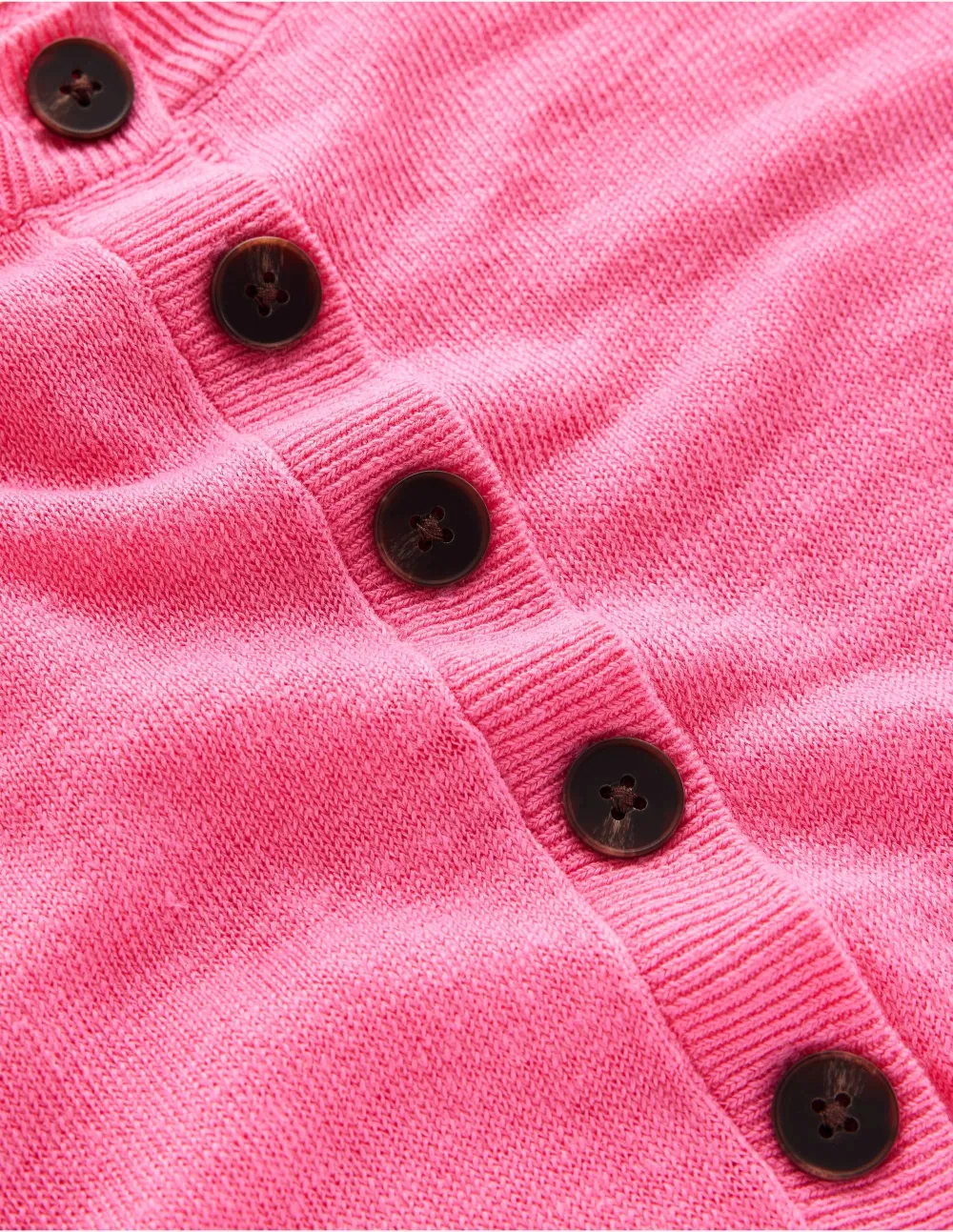 Bright Pink Henley - Style Linen Sweater
