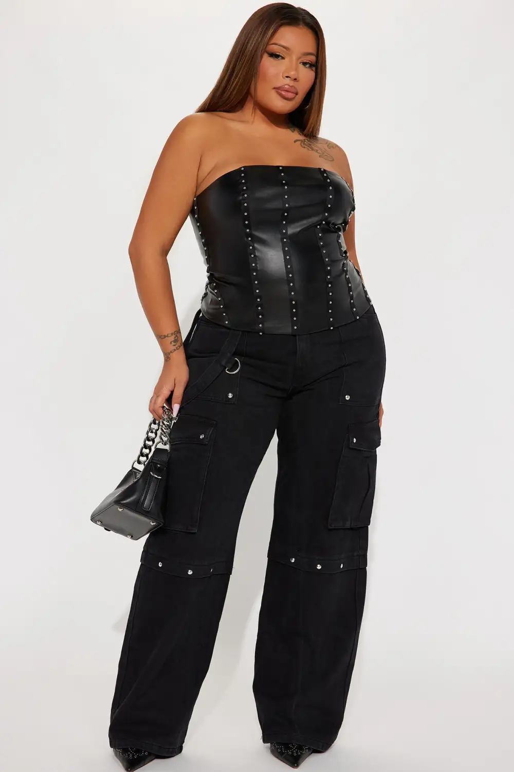 Fantasy Era PU Top - Black