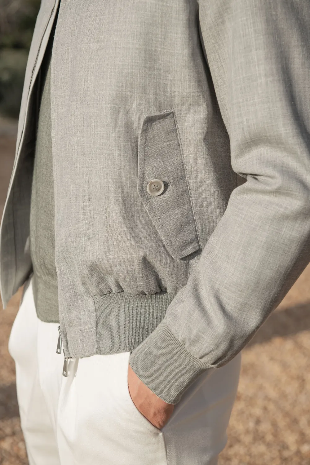 Grey Short Jacket In  Fabric