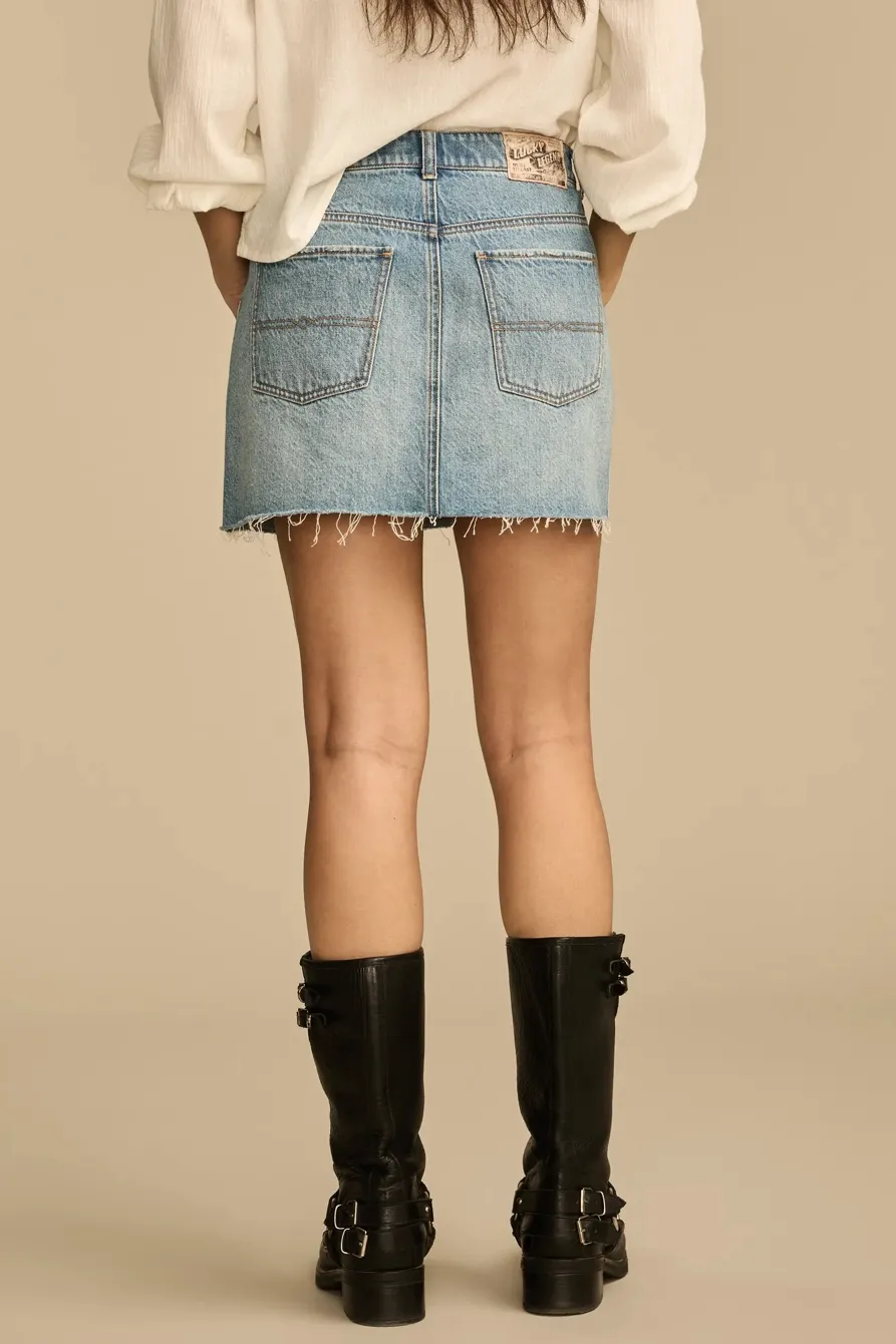 Gold Rush Denim Wester Midi Skirt