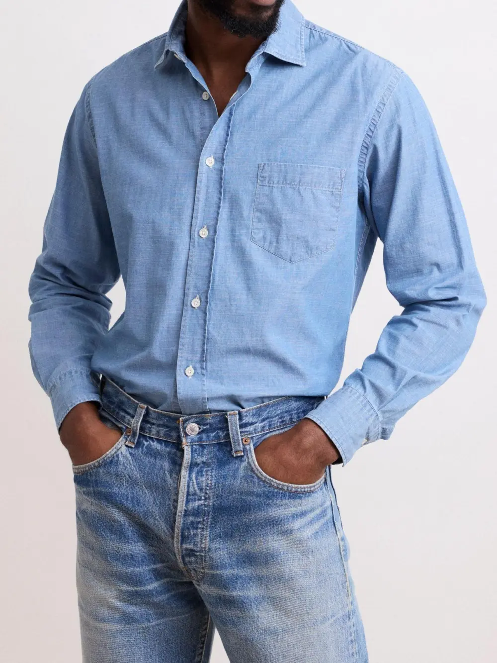 Casual Soft And Comfortable Indigo Blue Shirt