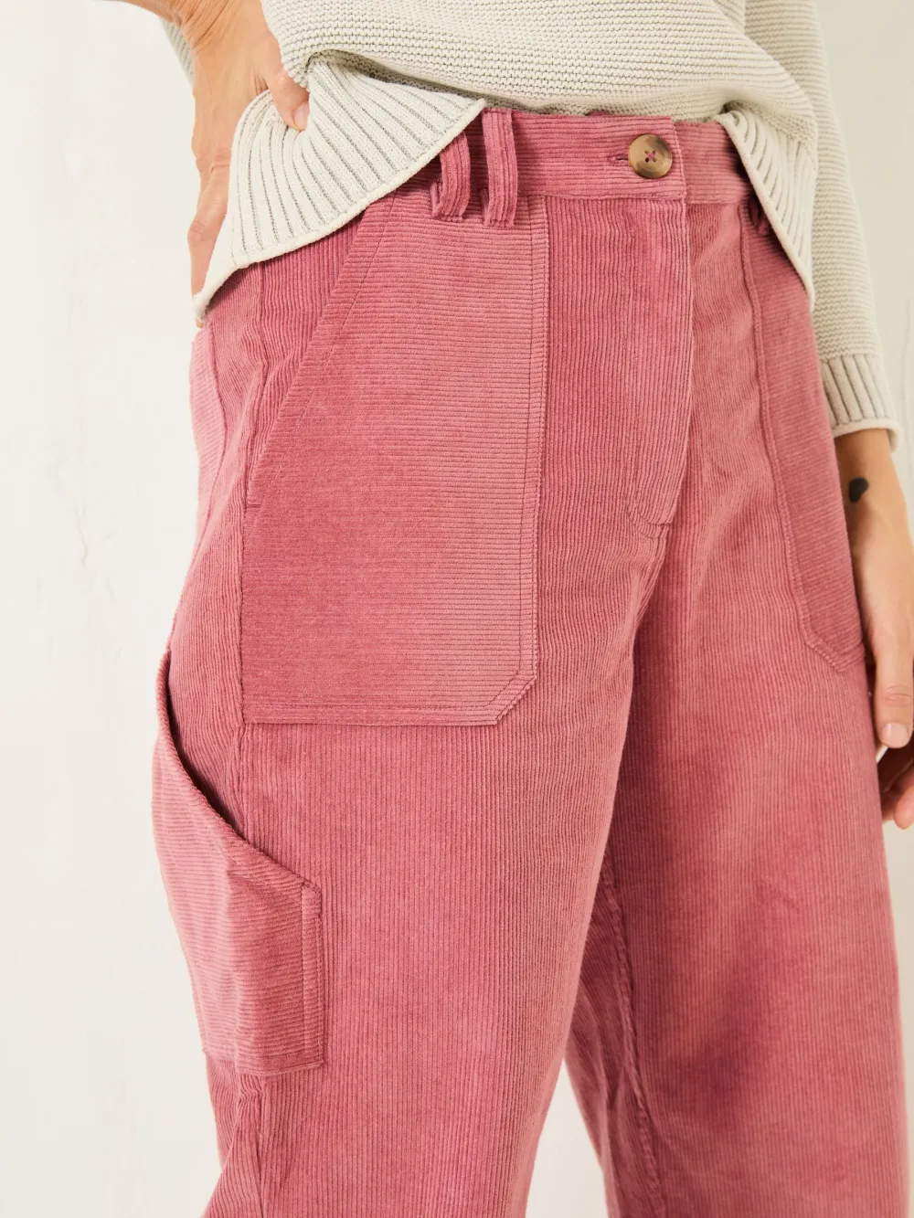 Blush Pink Cord Trousers