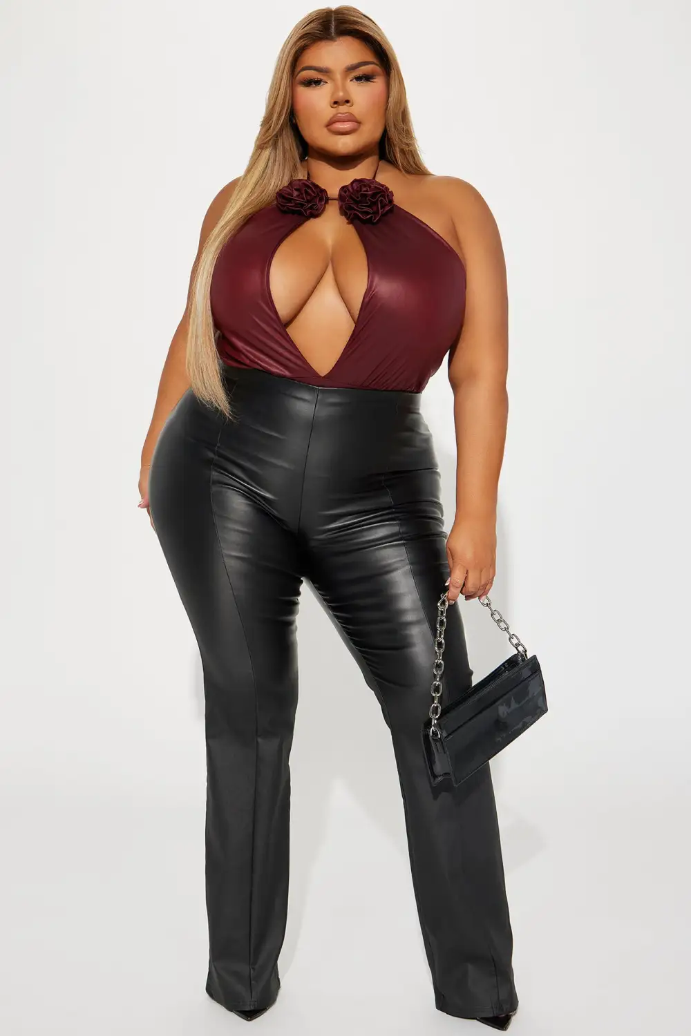 Carmelita Cut Out Bodysuit - Wine