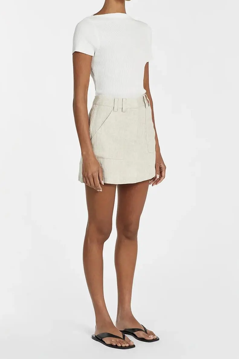 NATURAL LINEN SKORT