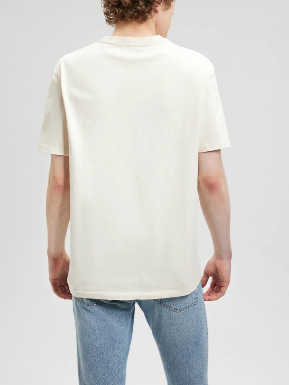 Off - White Short - Sleeve Plain Tee