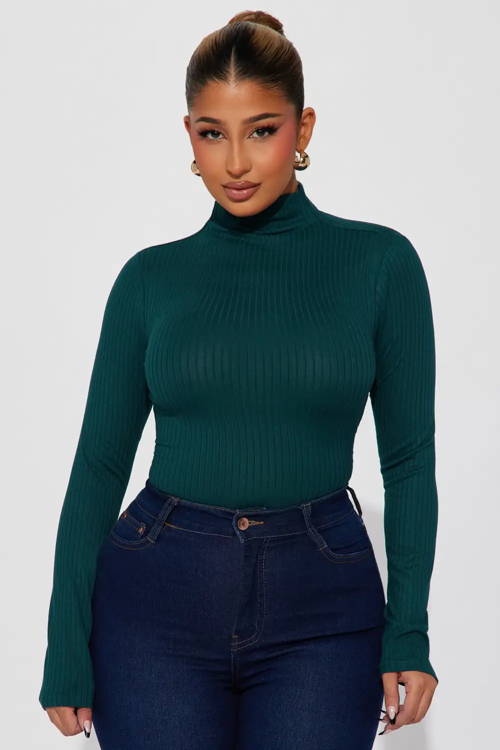 Nadia Ribbed Bodysuit - Teal