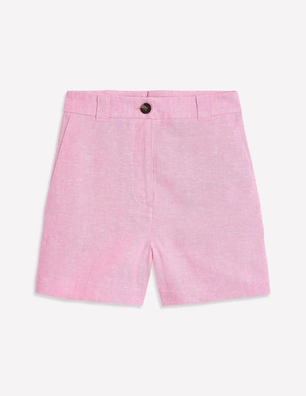 Meadowsweet Pink Chambray Linen Shorts