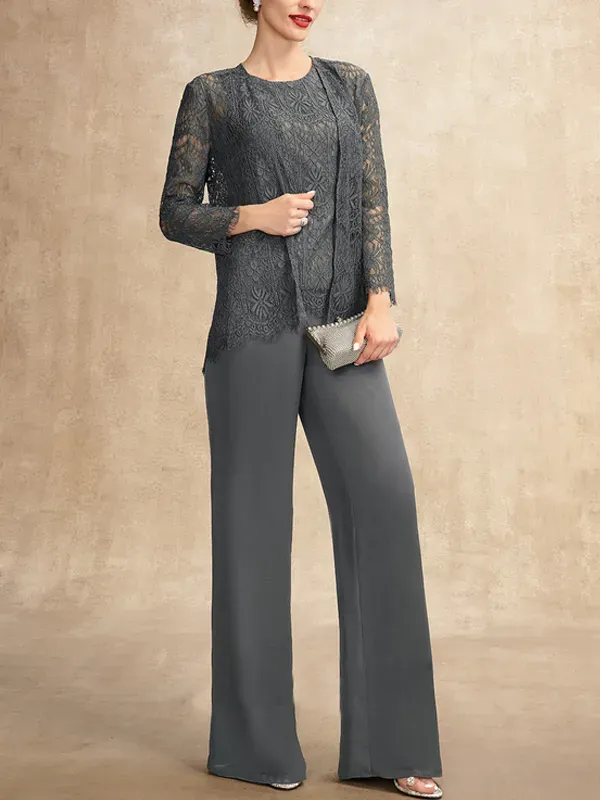 Lace vest top trousers three-piece suit