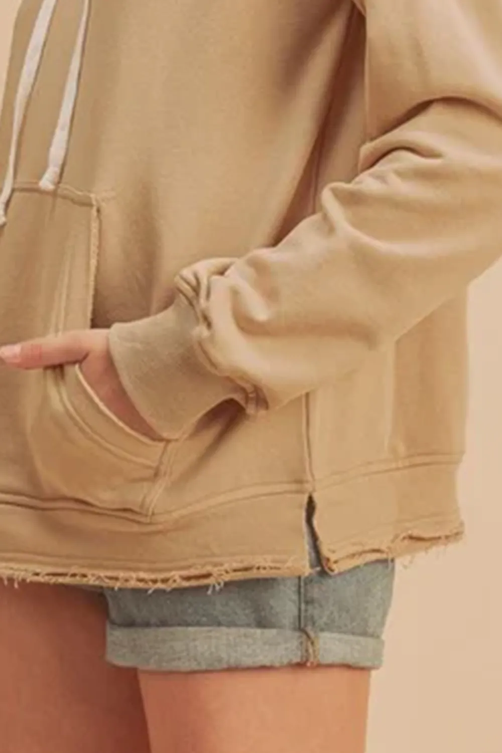 Oatmeal Retro Versatile Slimming  Hoodie