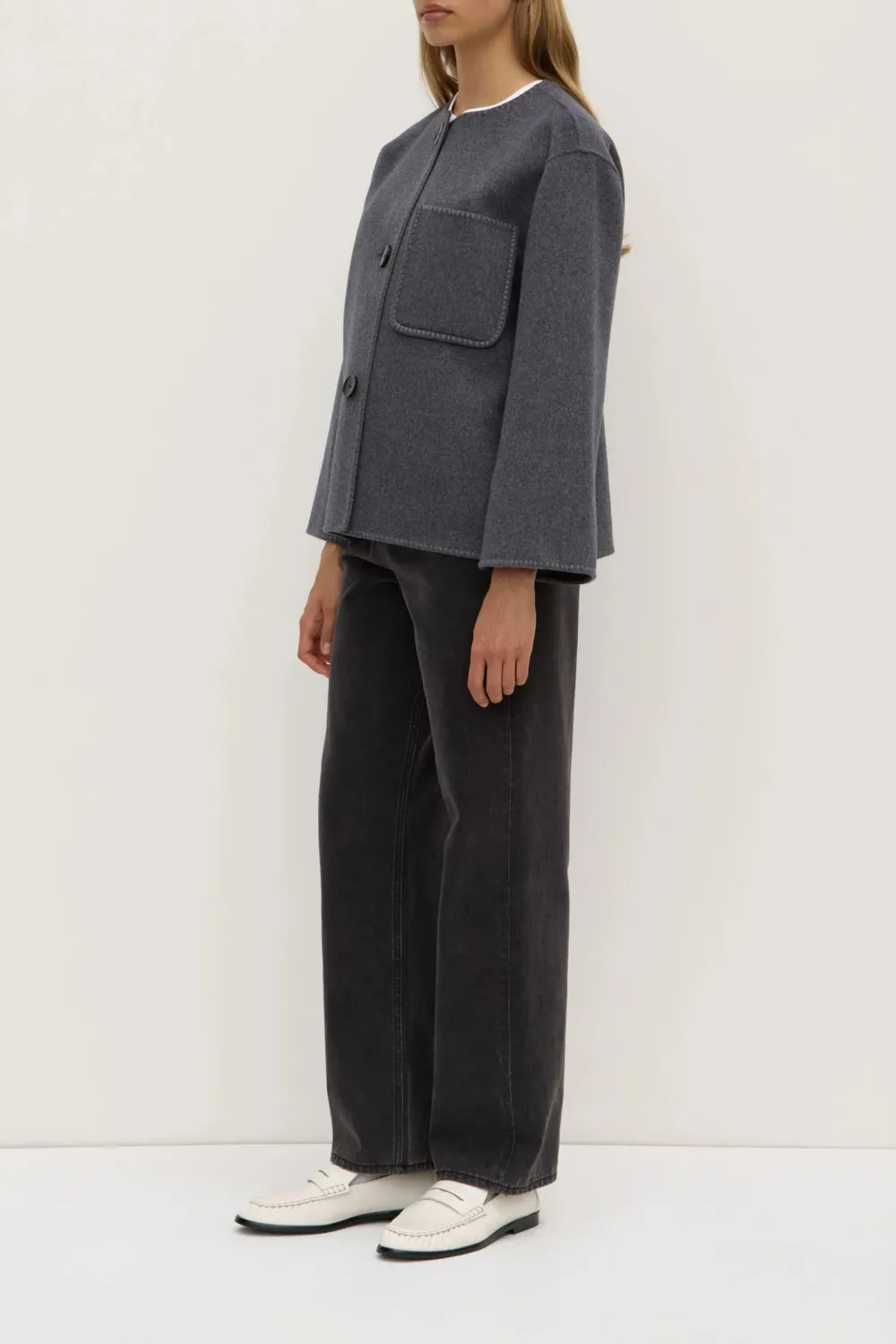 Coat With Carpet Style Stitching