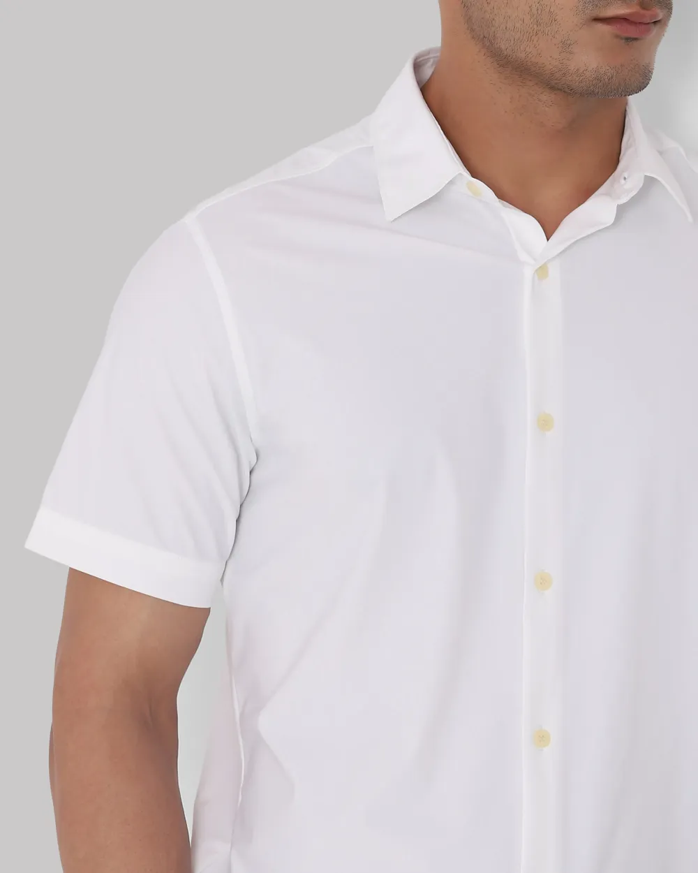 Leisure Simple Slim-Fit Breathable White Shirt