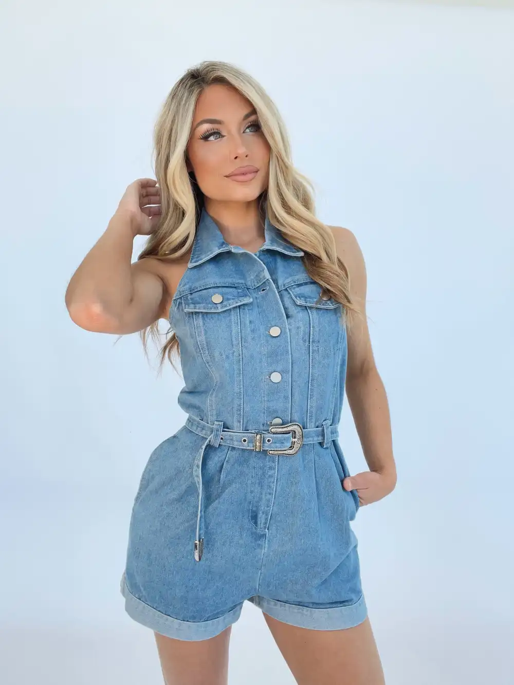 Daisy Duke Denim Romper