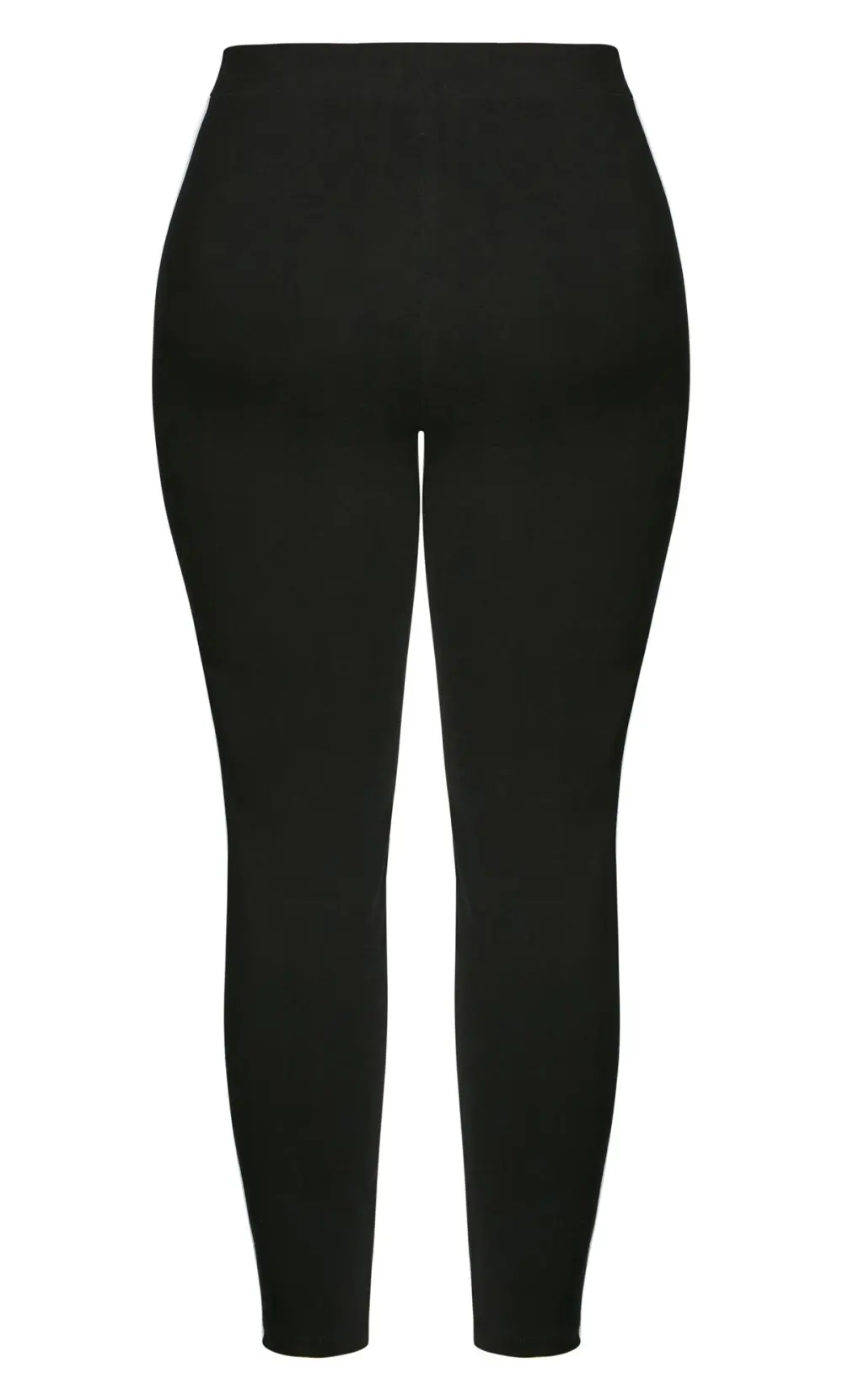 Evans Black 2 Stripe Plain Legging