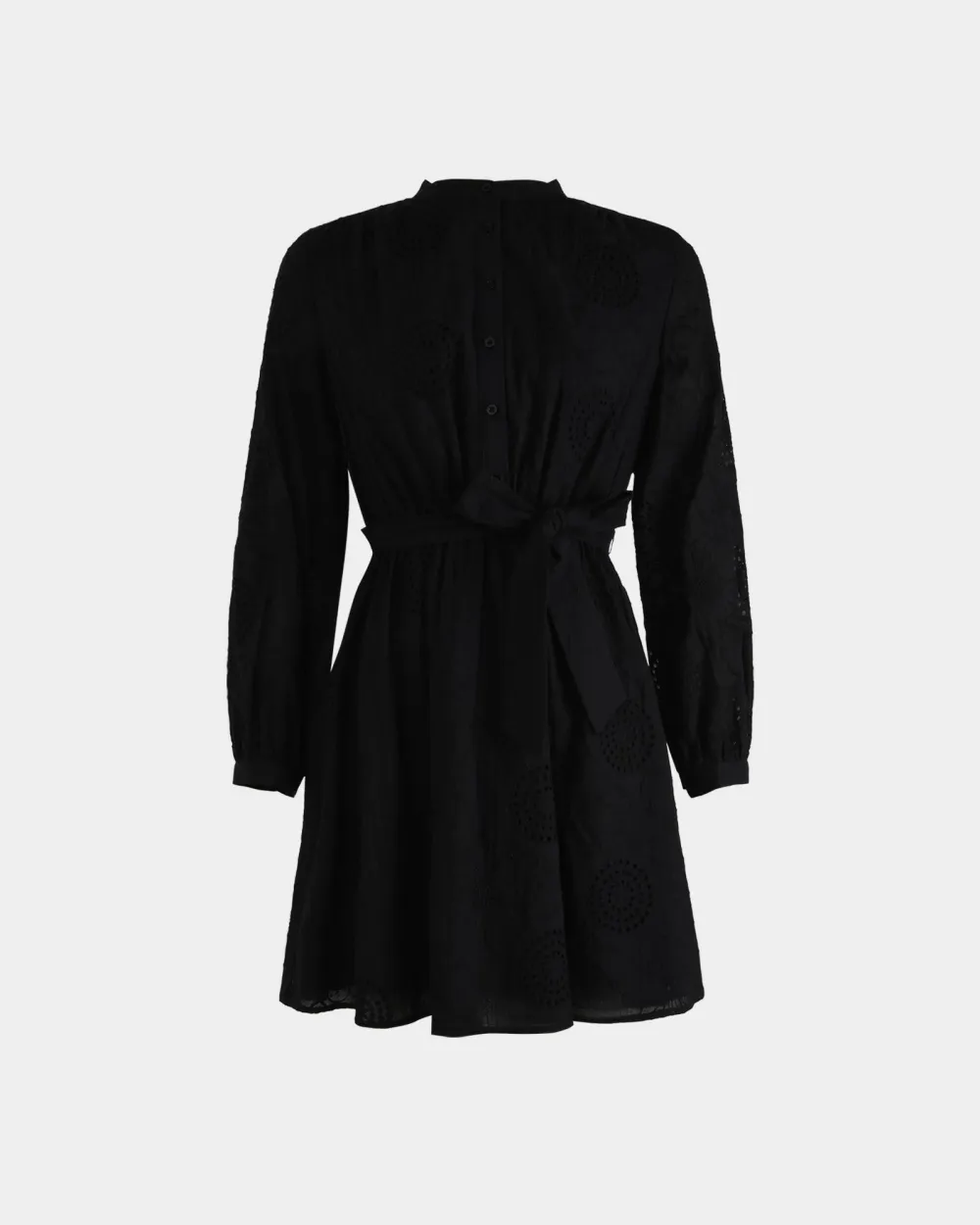 Cotton Tie Dress -Black