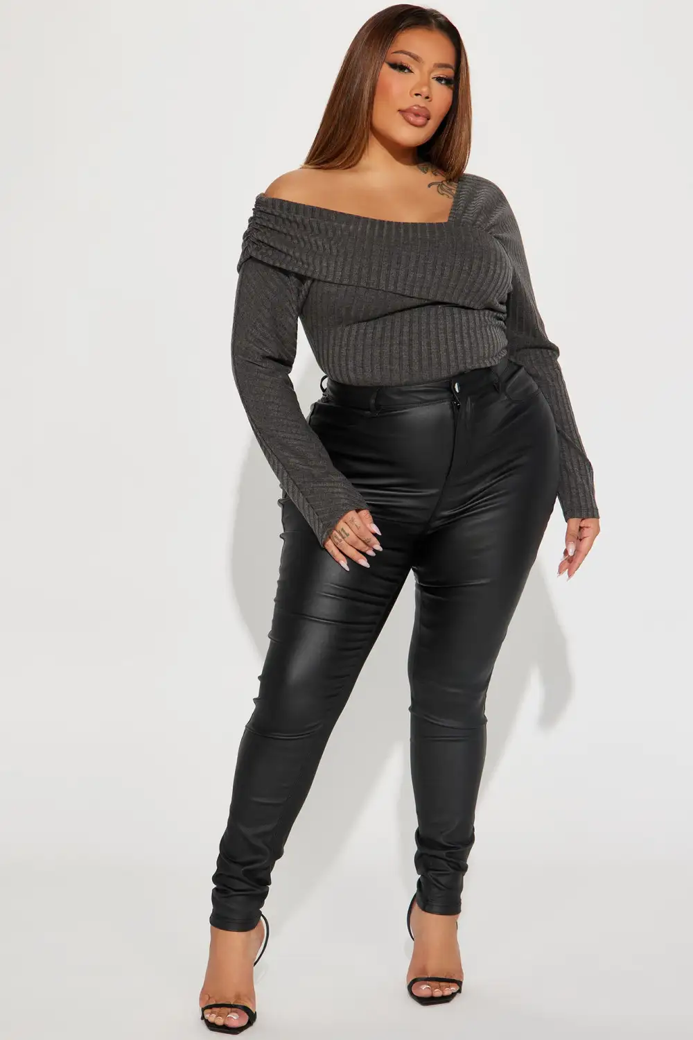 Effina One Shoulder Bodysuit - Grey