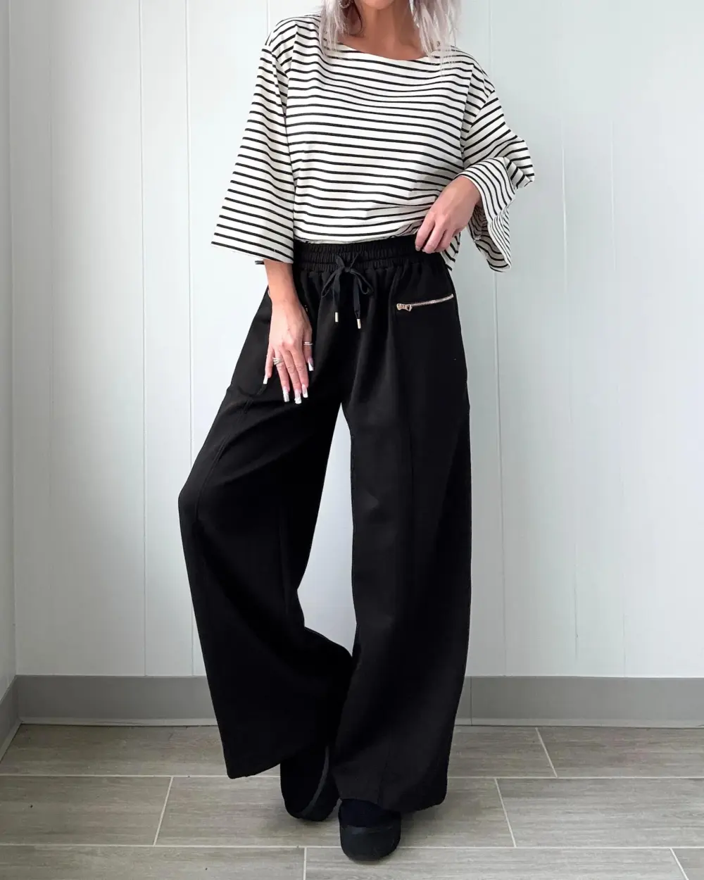 Nautical Muse Striped Top - Black/Ivory