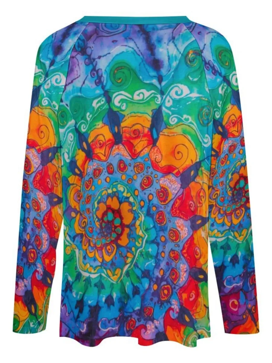 Tie-Dye Swirl V-Neck T-Shirt