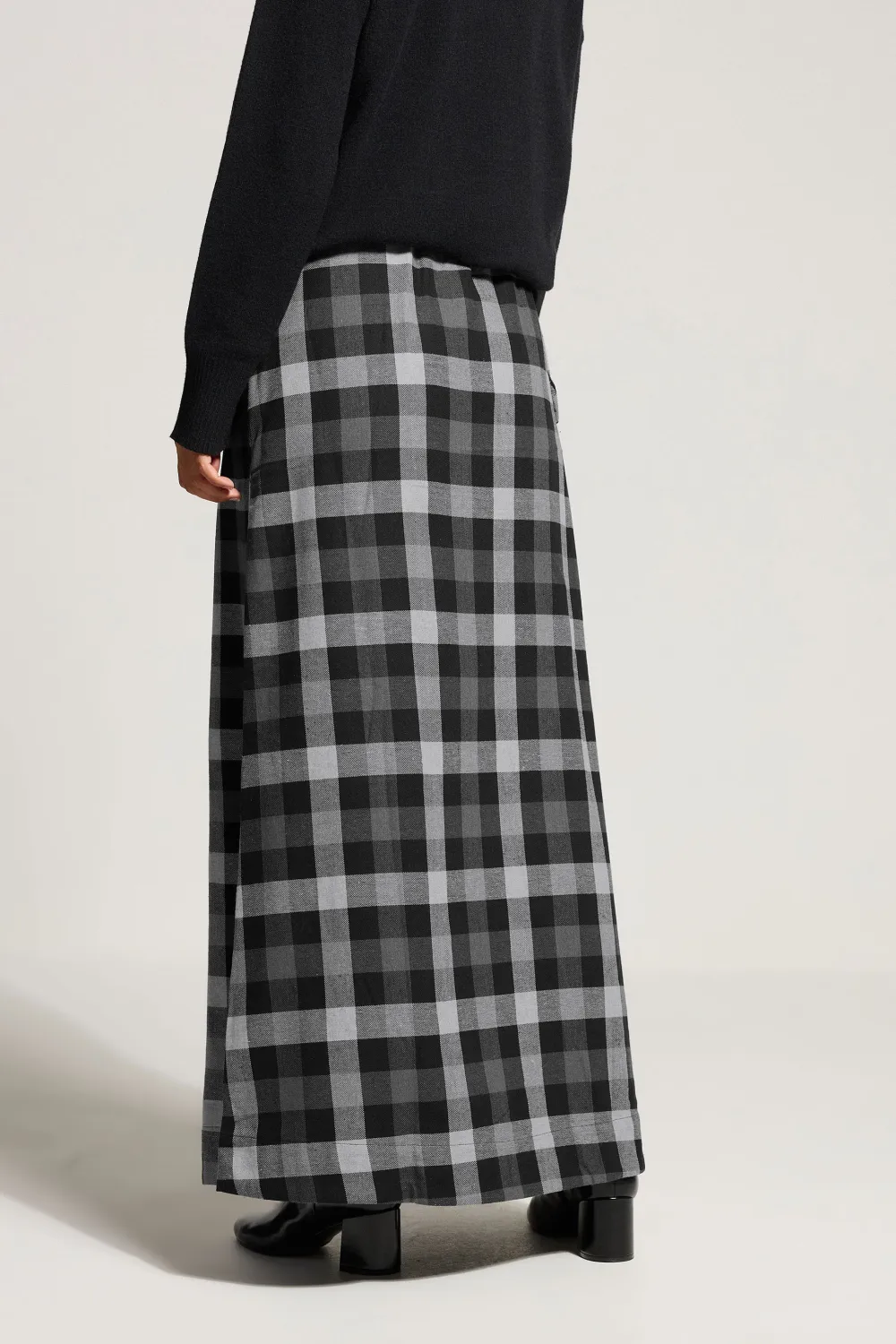 A-Line Plaid Maxi Skirt