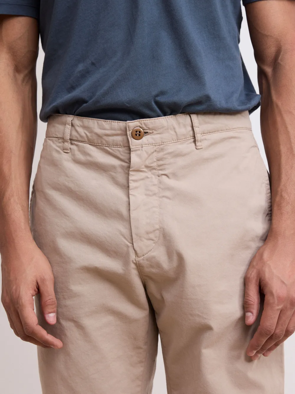 Men's Casual Style Beige Pants