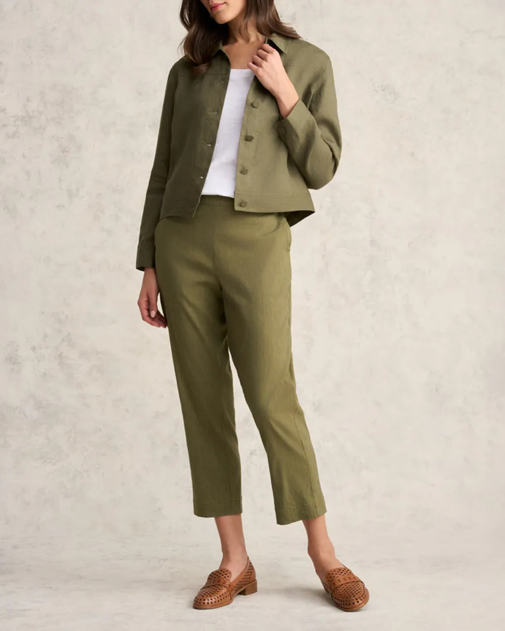 Timeless Linen Jacket - Khaki