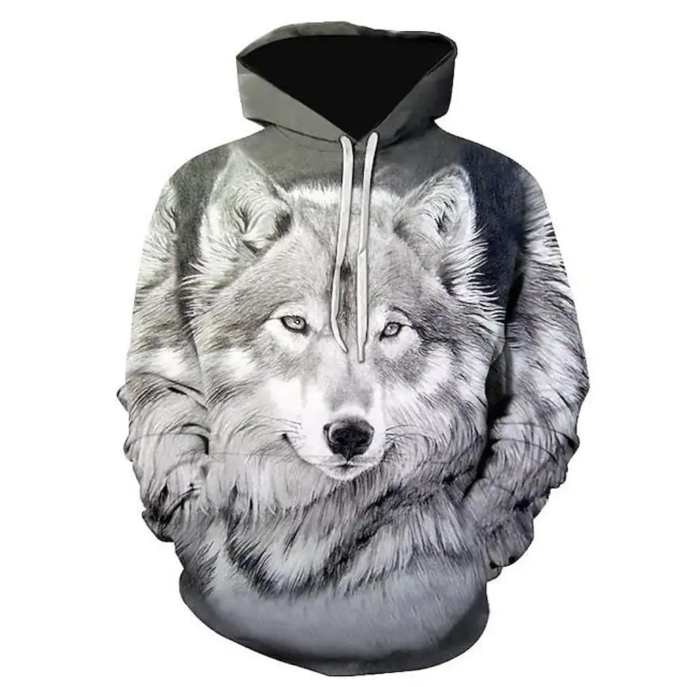 3D Graphic Printed Hoodies Wolf