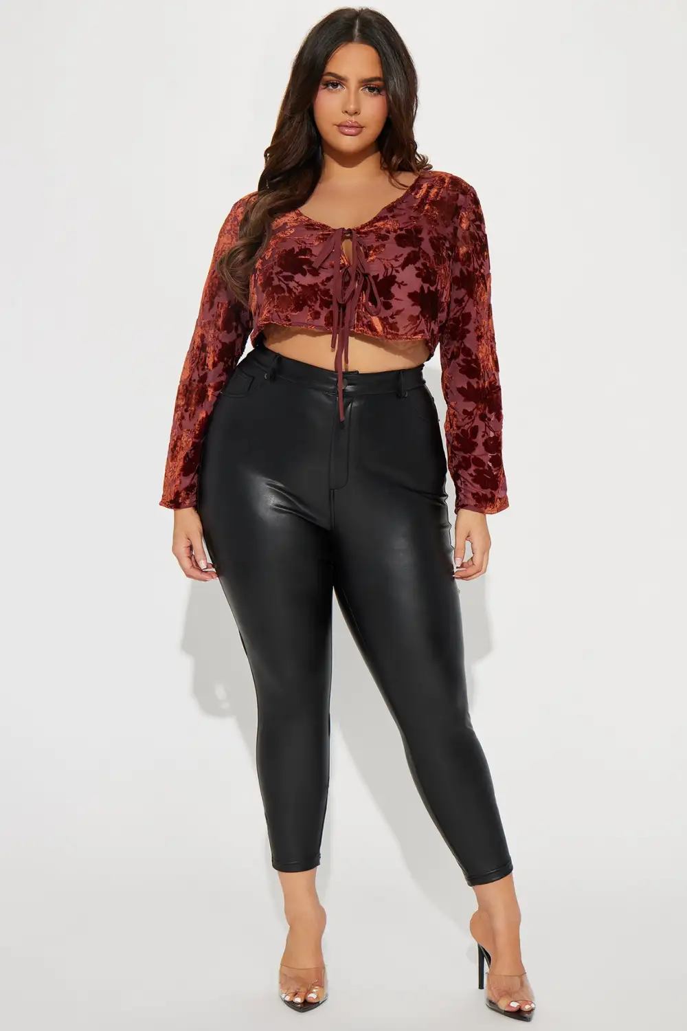 Amalia Floral Blouse Top - Burgundy/combo