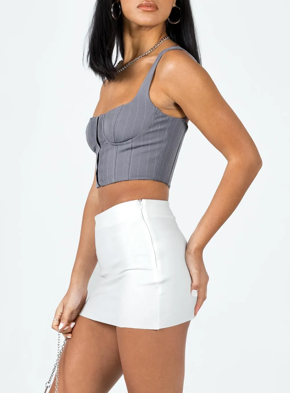 Satin Low Waist Mini Skirt